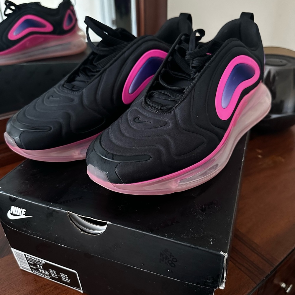 Nike Black and Pink Air Max Shoes